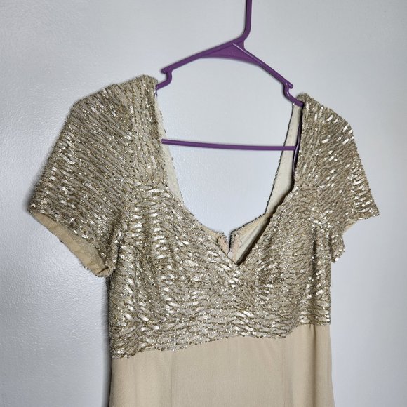 JS Collections Size 6 Gray Fully Sequined Bust Mini Dress - Picture 3 of 4